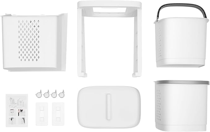2 Layer Rolling Laundry Hamper Sorter - 4 Wheel Removable Laundry Basket Cart - Portable Multifunctional Storage Organizer - Mobile Laundry Organizer Cart for Bedroom Bathroom Closet