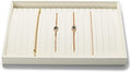 Microfiber Necklace Bracelet Tray Jewelry Tray Necklace Bracelet Holder Organizer (Beige)