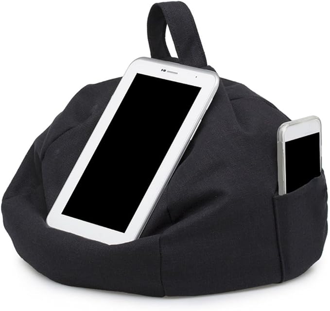 Soft Tablet Pillow Stand - with Pockets, Anti-Fall Book Holder for Bed, Hands-Free Lap Support for Sofa, Lightweight Travel Mount for Car, Phone Glasses Storage Cushion | for Sofa Bed Washroom