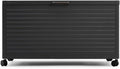 MIRADOR 175 Gallon Outdoor Storage Box Waterproof, Metal Deck Box with wheels for Patio Furniture, Garden Tools, Outdoor Cushion, Charcoal