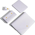PU Leather Laptop Sleeve 13 Inch Compatible with 2024 13inch MacBook Air M3,13 MacBook Pro M2, Surface Pro 7, Dell XPS 13 with Small Pouch, Mouse Pad and Cord Holder Color Light Purple