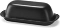 Butter Dish with Lid, Butter Keeper for Countertop, Airtight Butter Dish, Plastic Butter Keeper Tray for West/ East Coast Butter, Dishwasher Safe(Black)