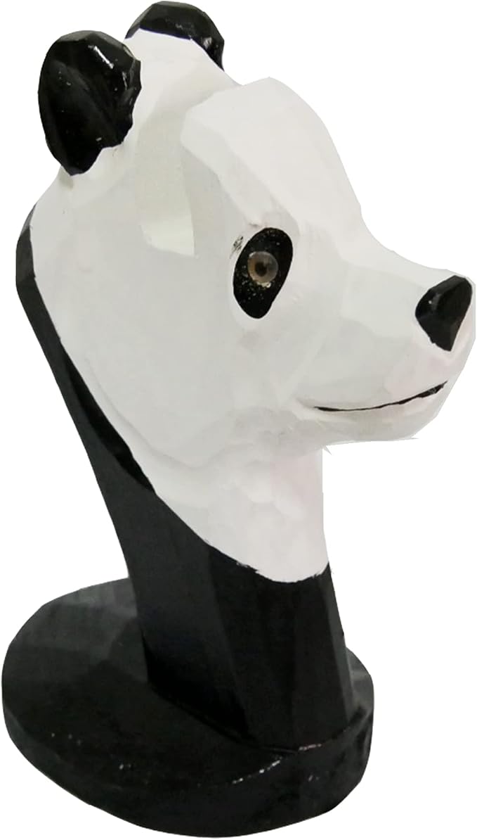 Red Dollar Handmade Wood Carved Animal Eyeglass Holder, Sunglasses Display Stand, Nightstand Home Office Desk Decor, Christmas Holiday New Year Business Gift for Men Women Adults (Panda)