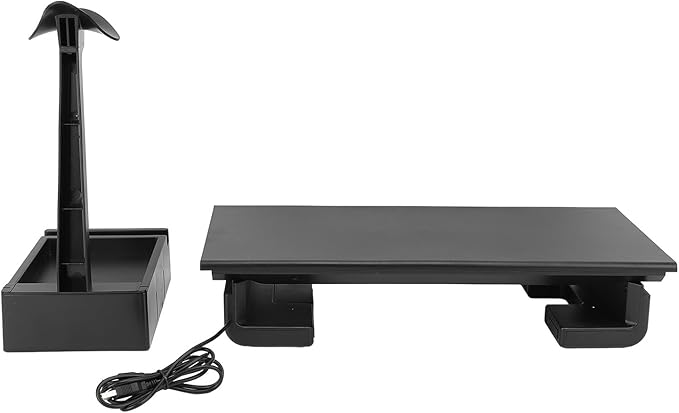 Adjustable Monitor Stand Riser, Computer Monitor Stand with Storage Drawer, Ergonomic Desk Shelf Riser with USB Ports and Headphone Stand, Sturdy ABS Plastic Monitor Stand