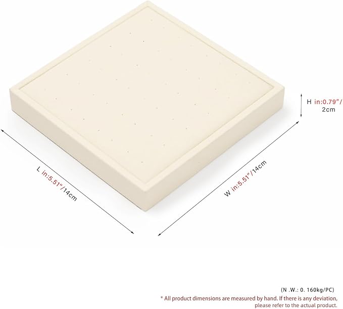 Oirlv Microfiber Jewelry Stud Earring tray Display Tray Earring Display Organizer Tray(Beige)