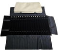 Portable Jewelry Roll Untangled Secure Necklace Travel Storage Bag Displays Holder 16 Chain (Gray PU and Black Velvet)