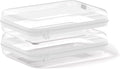 2Pcs Clear Zipper Pouches, White BIiss Plastic Bins for Organizing, Hard Clear Hard Shell Zipper Case Makeup Bag & Travel Organizer for Storage Cosmetics, Puzzles, 8.7 x 6.3 x 2.4 Inch