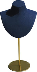 Necklace Display Stand For Selling Velvet Chain Jewelry Bust Holder Organizer With Stainless Steel Stand Jewelry Display