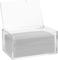 rejomiik Acrylic Dryer Sheet Holder Clear Dryer Sheet Dispenser Container Box with Lid and Anti Scratch Film for Laundry Room Fabric Softener Sheets Storage Organization, Transparent