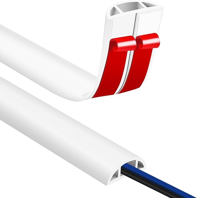 Floor Cord Covers for Wires 10FT Cable Hider Wire Cover Self Adhesive Cord Hider Floor for Offices, Homes, Workshops, Warehouses Cable Cavity 0.39" W x 0.27" H