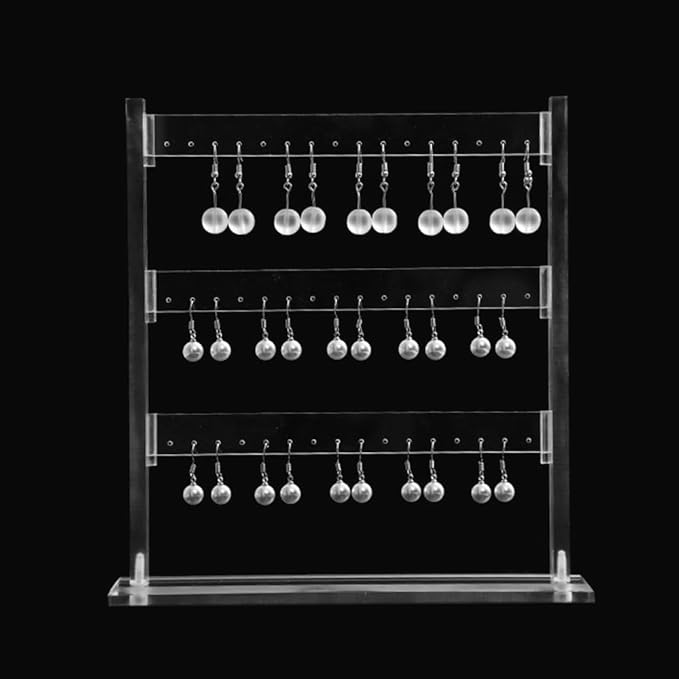 Coward Acrylic Earring Holder Stand, Tabletop Earring Jewelry Easel Display, Earring Jewelry Holder Organizer for Home Use or Store Selling Show (3layer)