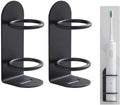 Mighty Eco-Friendly Wall Toothbrush Holder for Bathroom - No Drilling, 2Pack (Black)