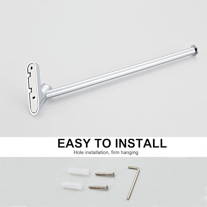 NEWRAIN Wall Mounted Drying Rack, Stainless Steel Folding Laundry Hanging Rack, Chrome Swivel Space Saving Clothes Hanger Rack for Bedroom Bathroom Laundry