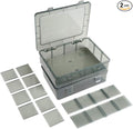 2 Pack Plastic Storage Organizer Box, Storage Container, Jewelry Organizer, Parts Storage Box with Dividers for Crafts, Beads, Buttons, Ornaments, Metal Parts, and More (12 Grids 2 Pack)