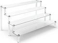 ULENDIS Acrylic Stands for Display, 4 Tier Clear Display Stand Risers Shelf for Cupcakes Perfumes Figurines, Tabletop Cupcake Stand for Decorating & Organizing (16" x 12.4" x 7.7")