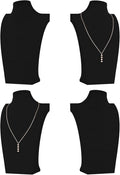 Necklace Bust Display Stand, Necklace Holder, Pendant Chain Necklace Organizer for Women (Black Velvet, L 4PCS)