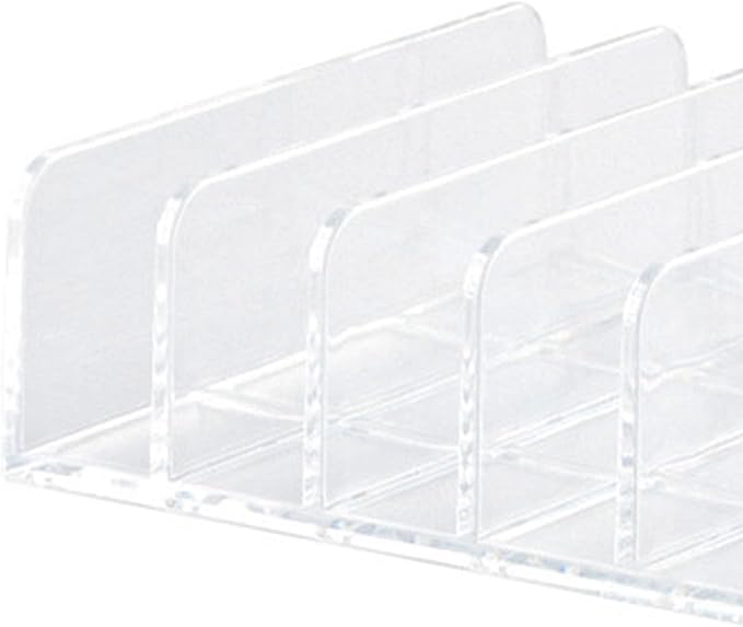 JUOPZKENN Eyeshadow Palette Makeup Organizer, Clear Plastic Makeup Palettes Organizer Divided Sections Cosmetics Stand Rack Holder For Eyeshadows Blush 7 Slots(Large)