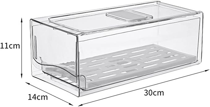 2X Refrigerator Organizer Bins With Pull Out Drawers Fridge Produce Drawer Set，Compatibility For Save Vertical Space-B09B