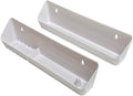 Bueyfolt 14" Kitchen Sink Front Tip-Out Accessory Trays with Mounting Screws, White, 2 Pack (Conventional Open Tray and Accessory Tray with Ring Holder and Soap Dish) Hinges are Not Included