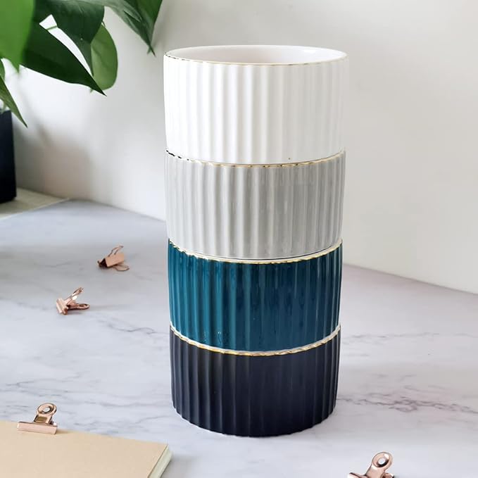 Paper Clip Holder for Desk Ceramic Paperclip Holders, Office Desktop Paperclips Binders Dispenser Organizer, Black