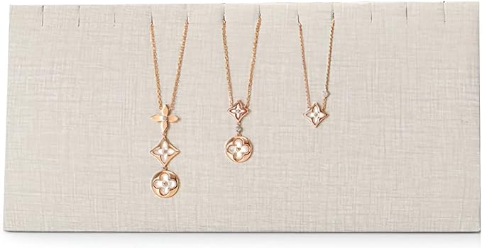 Leather Necklace Display Stand Necklace Bracelet Display Holder Stand with Hooks For Jewelry Storage Display (White)