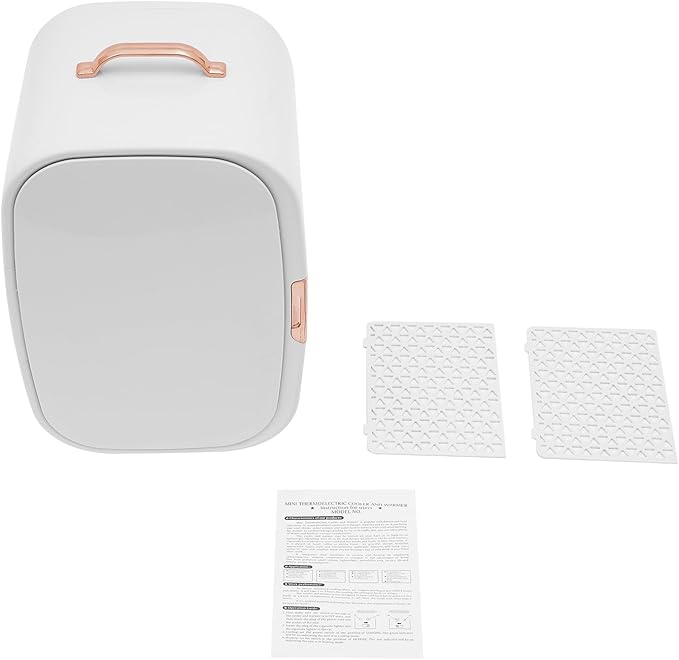 Mini Skincare Fridge,12L Makeup Cosmetics Refrigerator Beauty Fridge for Cosmetic Storage Skincare Fridge Portable Small Refrigerator for Cosmetics, Skin Care (White, Without ED Light Mirror)