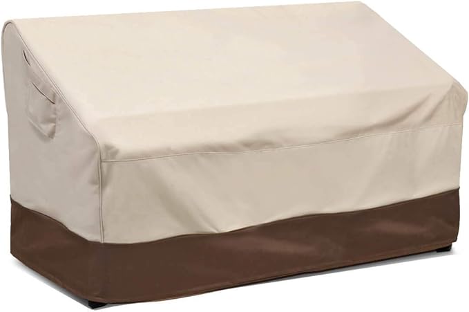 VAILGE Heavy Duty Deep Patio Sofa Cover,100% Waterproof Outdoor Sofa Cover, Large Lawn Patio Furniture Covers with Air Vent, Large (Deep), Beige & Brown