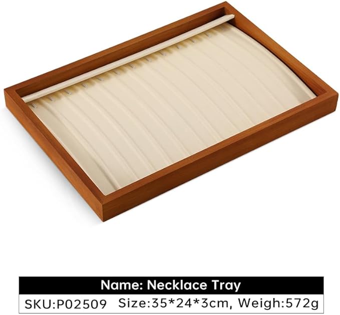 Necklace Organizer, Wood Jewelry Tray,White Necklace Display For Selling,Premium Stackable Jewelry Organizer Trays