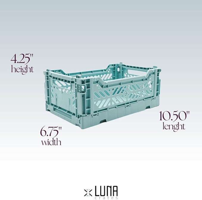 Collapsible Storage Box, Foldable Crate Organizer Bin with Handle, Stackable Crates for Home Organization (Navy-Lilac-Pink, 4L - 3-Pack)