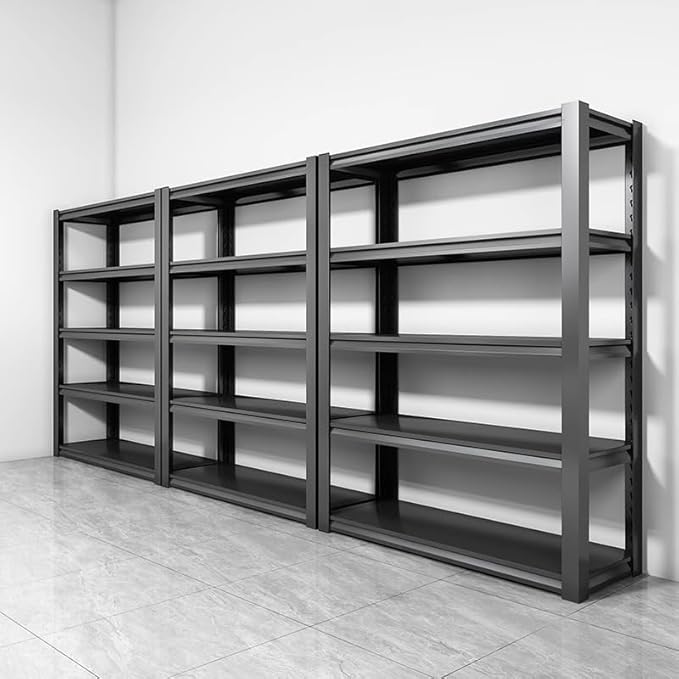 32" W Garage Shelving,5-Tier Heavy Duty Shelving Unit,3000LBS Adjustable Metal Storage Shelves,Storage Rack Units for Industrie,Shed,Warehouse,Basement,Black,32" W x 16" D x 63" H