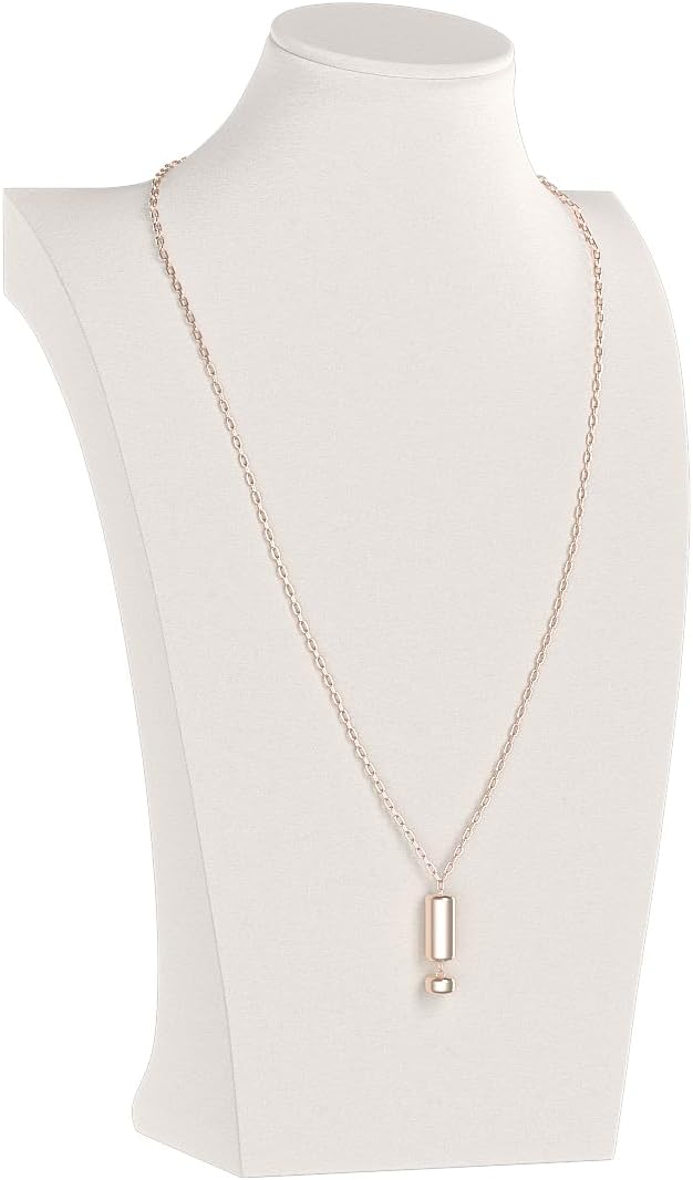 Necklace Bust Display Stand, Necklace Holder, Pendant Chain Necklace Organizer for Women (Beige Velvet, S 1PCS)