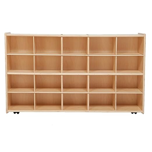 Contender 20 Cubby Storage Shelf made of Birch Wood [Comes Fully Assembled], for Classrooms and Homes, Toy Organizer, Stationary Organizer, Natural Finish
