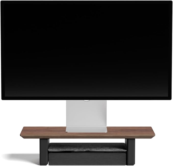 Raico Desk Cockpit Shelf Monitor Stand System Dual Screen Setup Wood Large Desk Accessory Organizer Unit (Walnut, Small | 18.8 Inches)