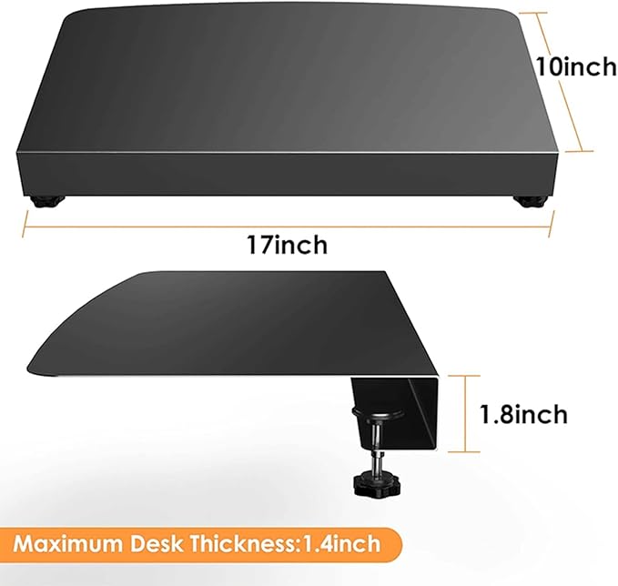 VBESTLIFE 17 inch Corner Desk Connector Platform for Mounting Under Desk Keyboard Trays on L Shaped Workstations