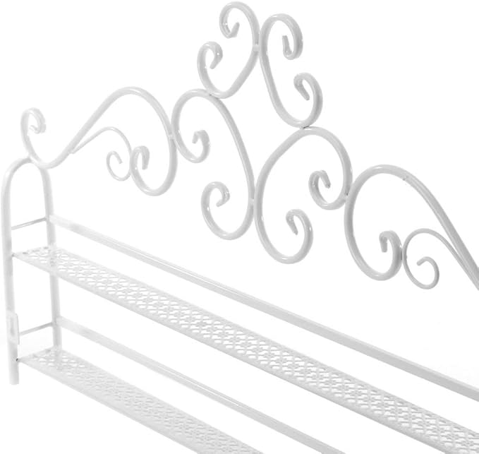 DAZONE Nail Polish Holder - 6 Tier Metal Rack, Wall Mount Organizer Holds 120 Bottles, White Shelf