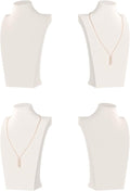 Necklace Bust Display Stand, Necklace Holder, Pendant Chain Necklace Organizer for Women (Beige Velvet, L 4PCS)