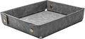 LLmoway PU Leather Valet Tray Nightstand Desk Organizer for Men Women Home Office Phone Watch Jewelry Glasses Keys Coins Storage
