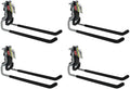 Rubbermaid Fasttrack Wall Mounted Garage Storage Utility Multi Hook for Tools, Chairs, Hose, Equipment, and Other Items, Supports 50 Lbs Each (4 Pack)