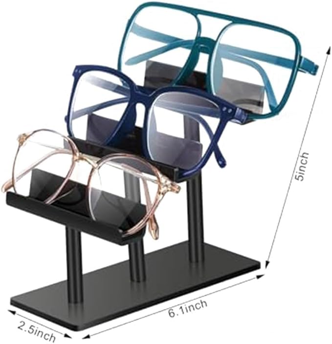 Set Of Two 3 Tier Acrylic Sunglasses Display Stands For Organized And Accessible Eyewear Storage Solutions(black)