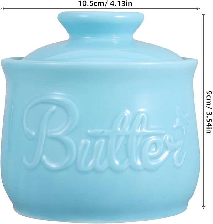 BESPORTBLE Ceramic Butter Crock with Lid for Countertop Large Capacity Porcelain Butter Keeper Container Elegant White for Kitchen Freshness Preservation Farmhouse Decor