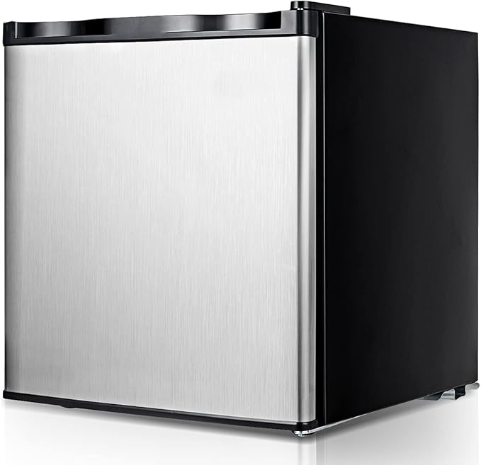 KOTEK 1.1 cu.ft. Compact Upright Freezer, Mini Freezer w/Reversible Stainless Steel Door & Removable Shelf, Small Single Door Freezer for Home, Office, Apartment