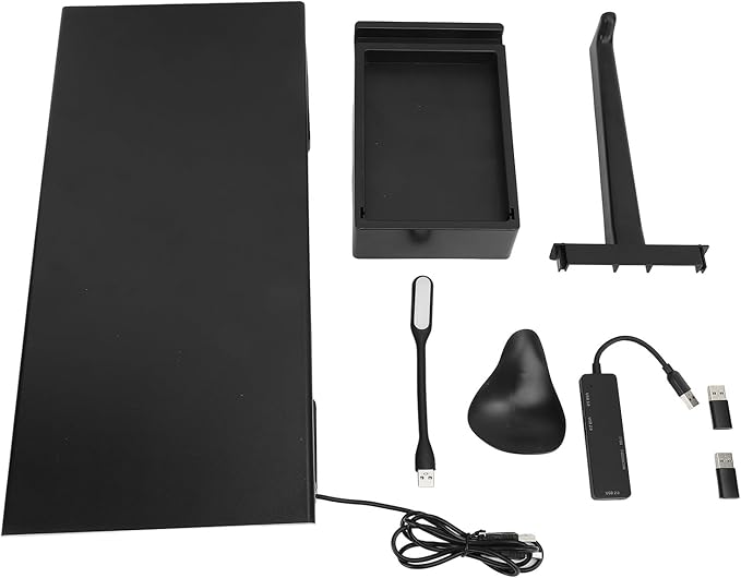 Adjustable Monitor Stand Riser, Computer Monitor Stand with Storage Drawer, Ergonomic Desk Shelf Riser with USB Ports and Headphone Stand, Sturdy ABS Plastic Monitor Stand