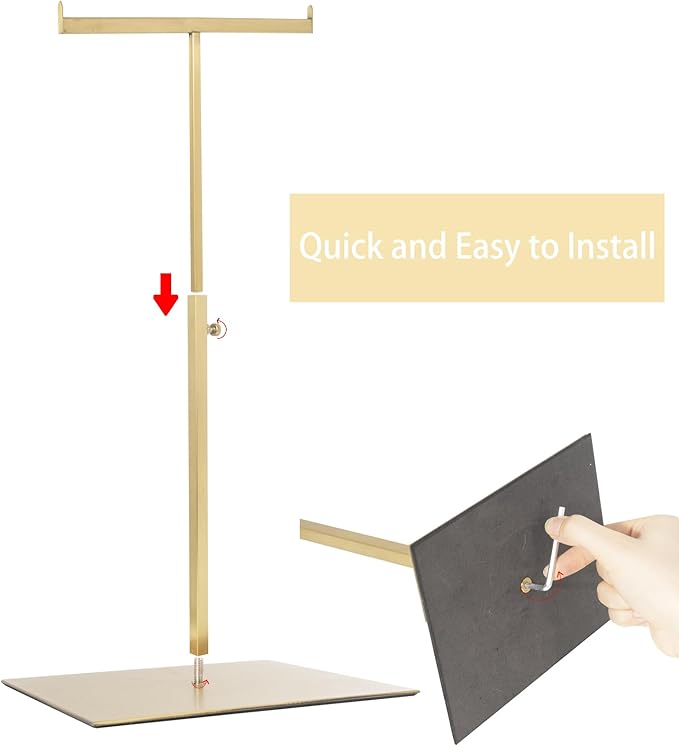 Purse Display Stand Jewelry Towers 2 Packs Stainless Steel Bag Stand Tabletop Adjustable Height Double Hook Hanging Jewelry Stands for Necklaces Organizer Home Store Boutique (Anti-fingerprint)