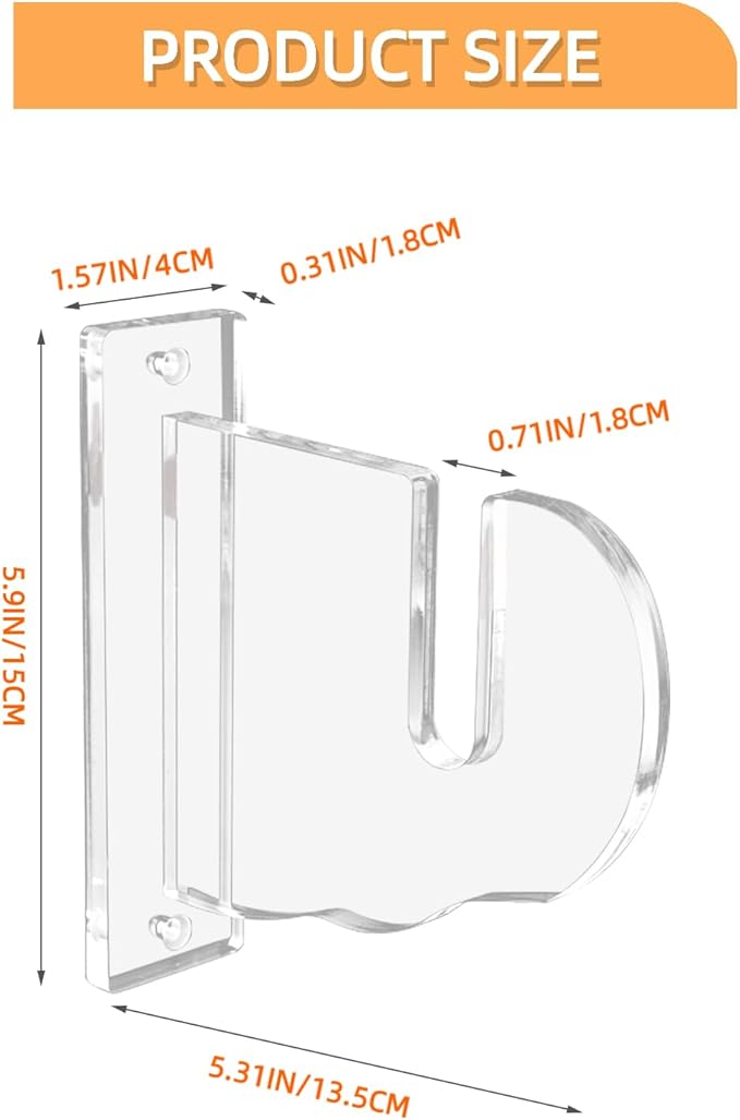 BiJun Skateboard Wall Mount, Snowboard Wall Mount Display, Acrylic Horizontal Skateboards Rack, Skateboard Storage Hanger (Transparent)
