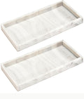 DNC Silicone Bathroom Tray for Counter, 2PC 7.9" Small Vanity Tray for Countertop, Kitchen Sink Soap Tray for Dish Holder Dispenser Toilet Tank Desk Organizer