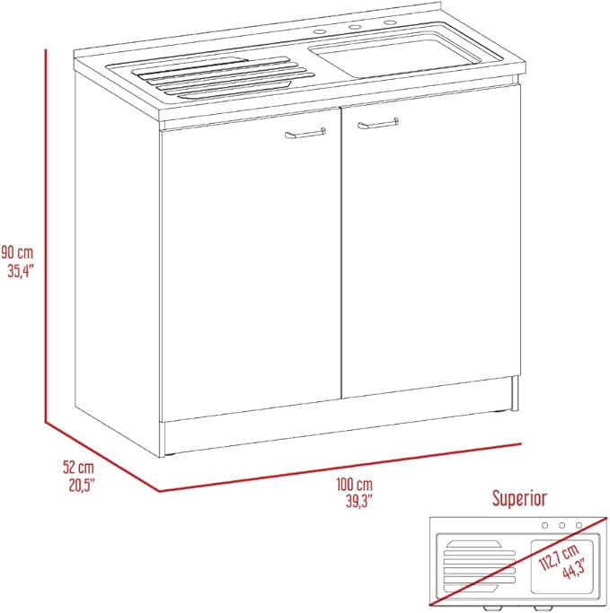 Tuhome Napoles Laundry Sink, Utility Sink with Stainless Steel Integrated Sink, Cabinet and Pull-Out Faucet Cabinet All in one for Laundry Room, Utility Room, Bathroom and Kitchen, White/Smokey Oak