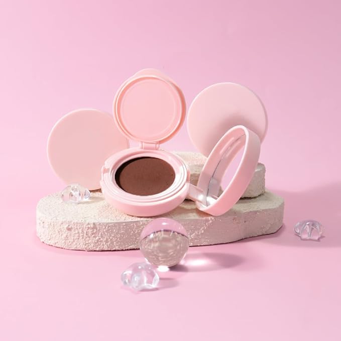 Powder Matte Blush Cheeks Face Makeup for Women With Mirror and Powder Puff Monochrome Blushes Lightweight,Smooth,Blendable,Fade and Transfer-Resistant Baked Blush,Effortless Matte Natural Finish