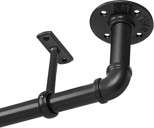 1-Inch Industrial Duct Curtain Rod - Suitable for Windows 28 to 48 Inches - Indoor/Outdoor, Wall or Ceiling Mount