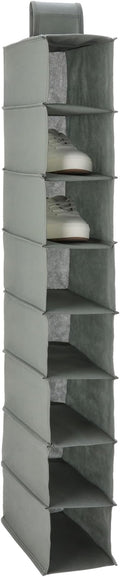 Amazon Basics 8-Tier Hanging Closet Shelf Shoe Organizer, 11.5 x 41 x 5.5 in, Dark Grey