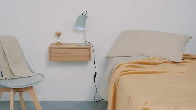 Mobili Fiver, Riccardo Floating nightstand, Concrete Effect, Grey, Made in Italy